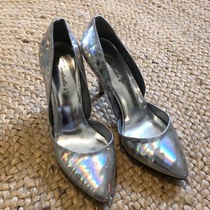 Holographic Pointy Toe Heels